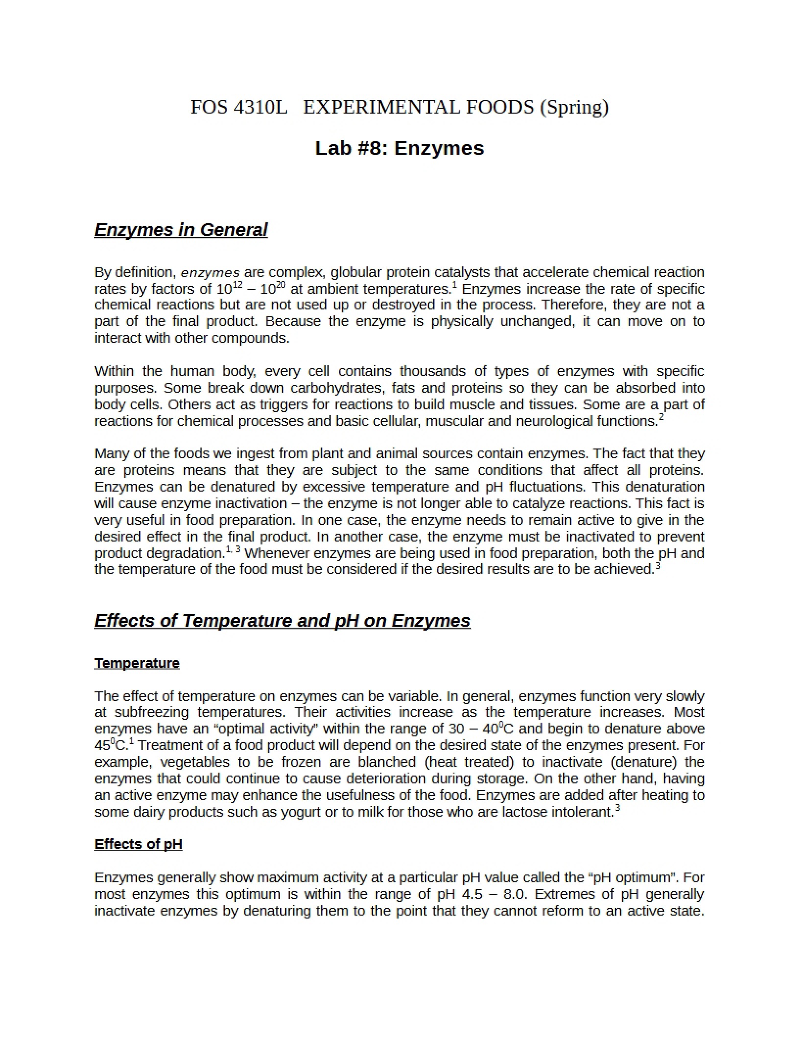 Enzymes Lab