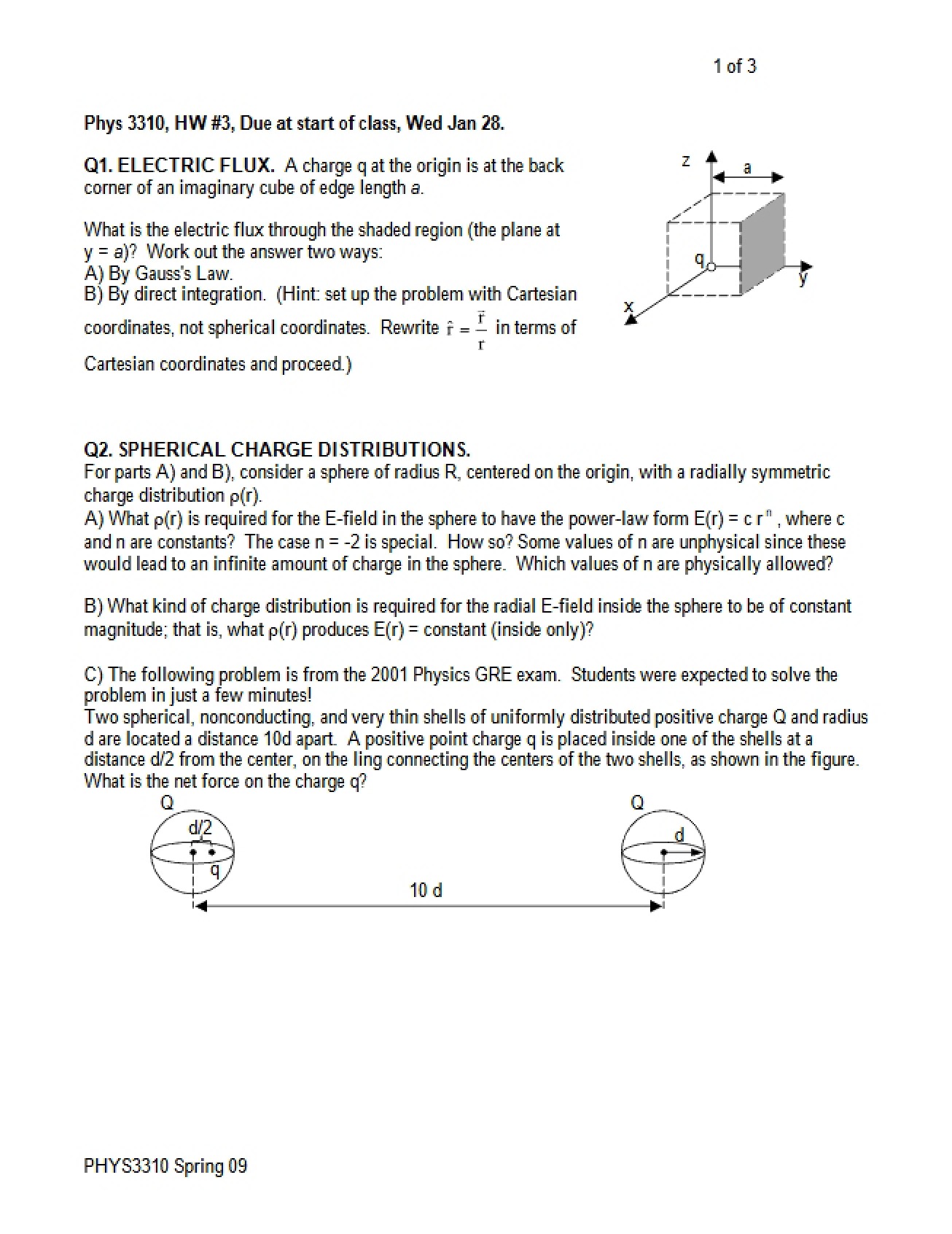 Homework Three for PHYS 3310
