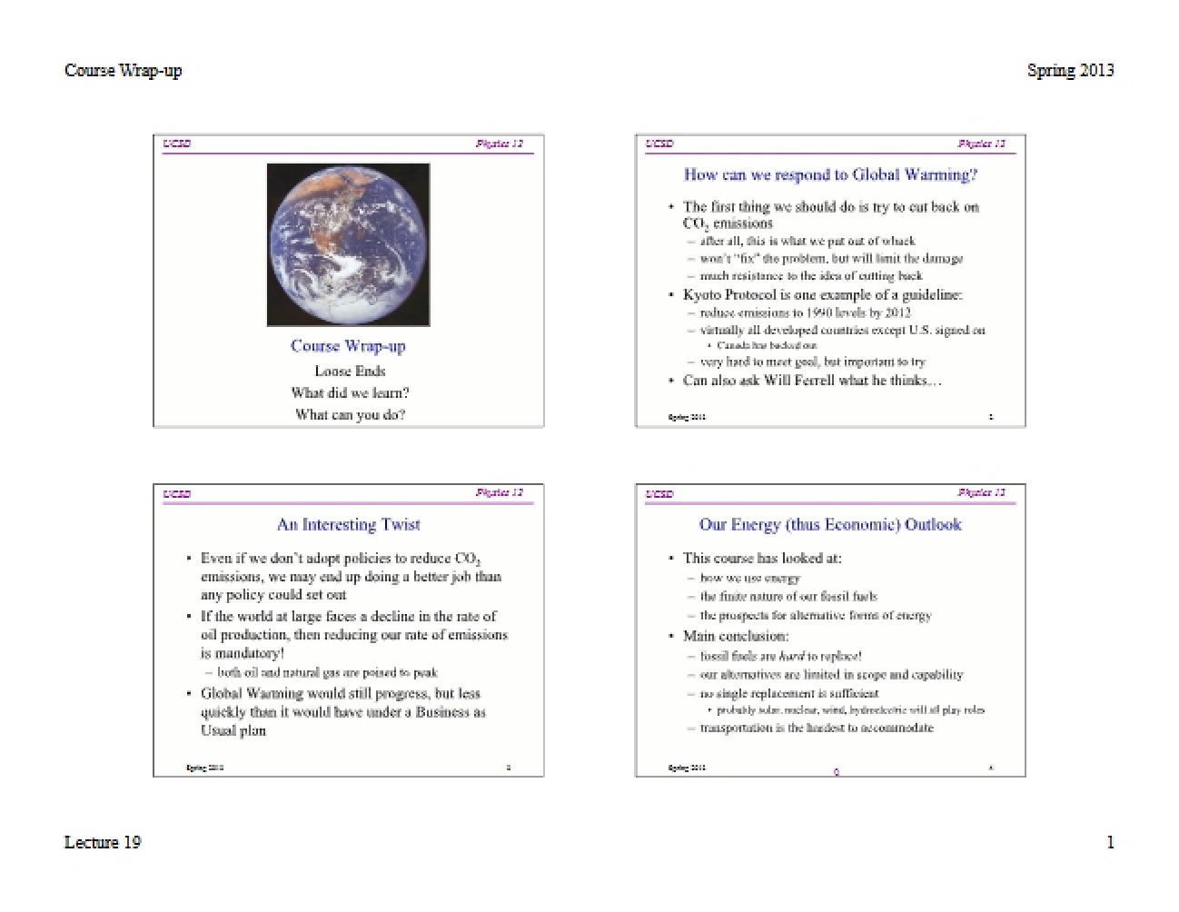 Energy and Environment Lecture Summary