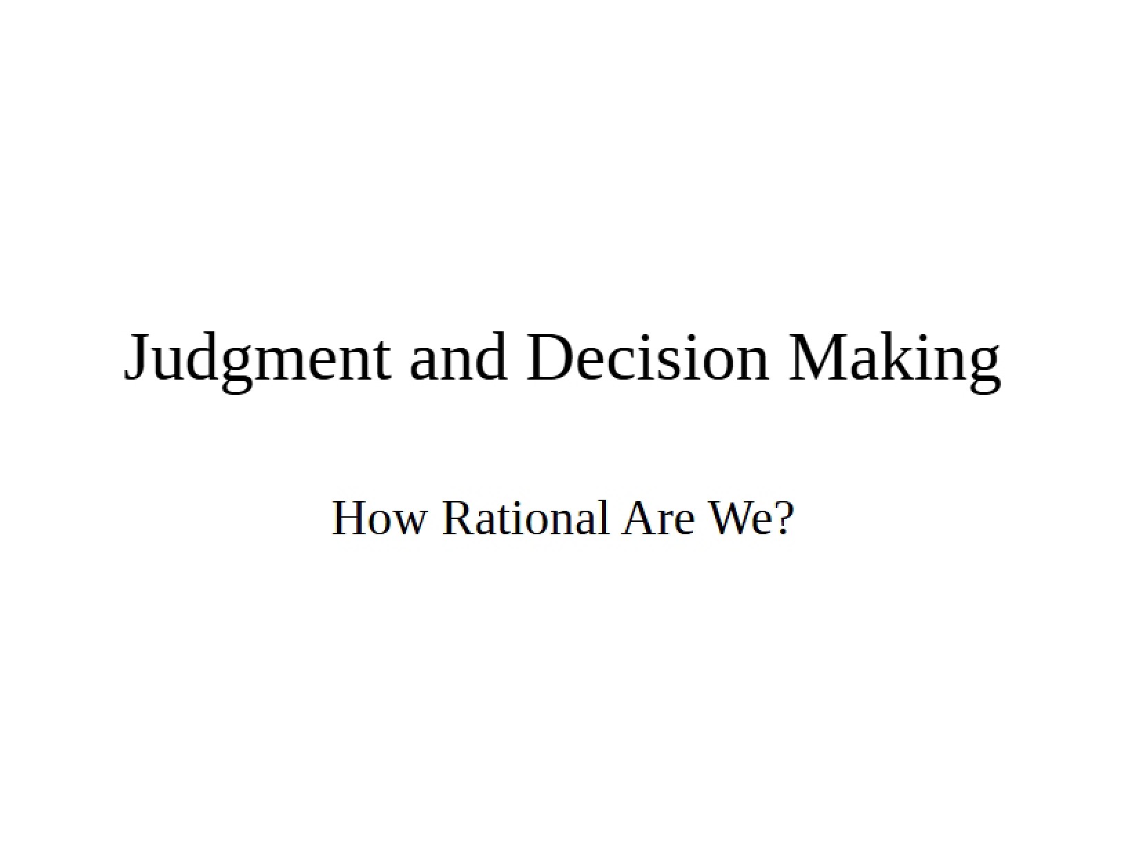 Perception and Cognition Notes