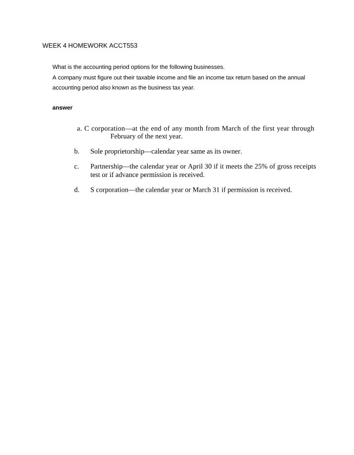 Week 4 Homework ACCT553 Submission 1