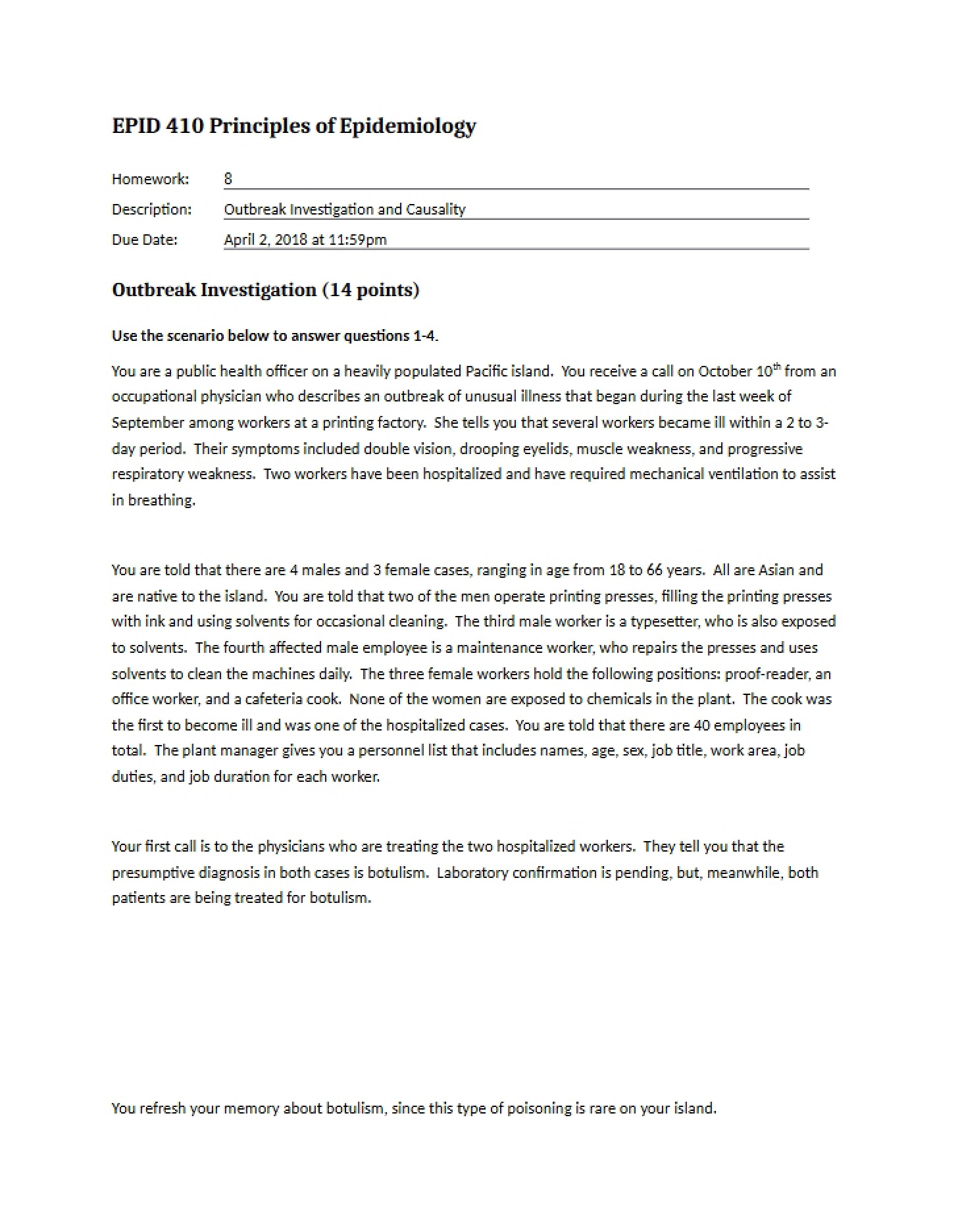 Assignment Homework Eight