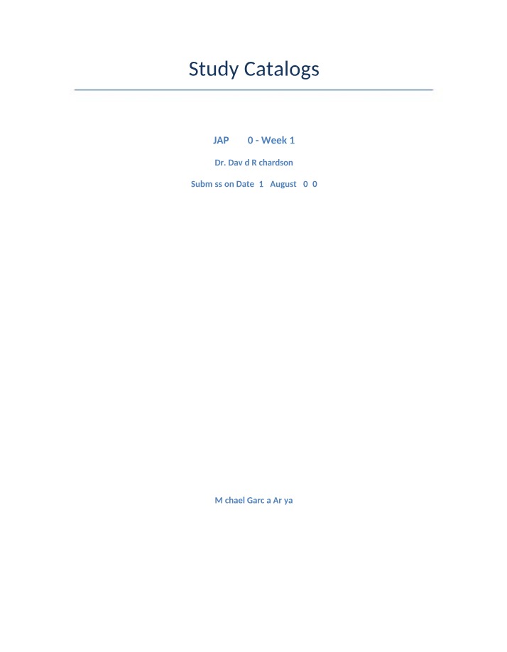 Study Resource Catalogs