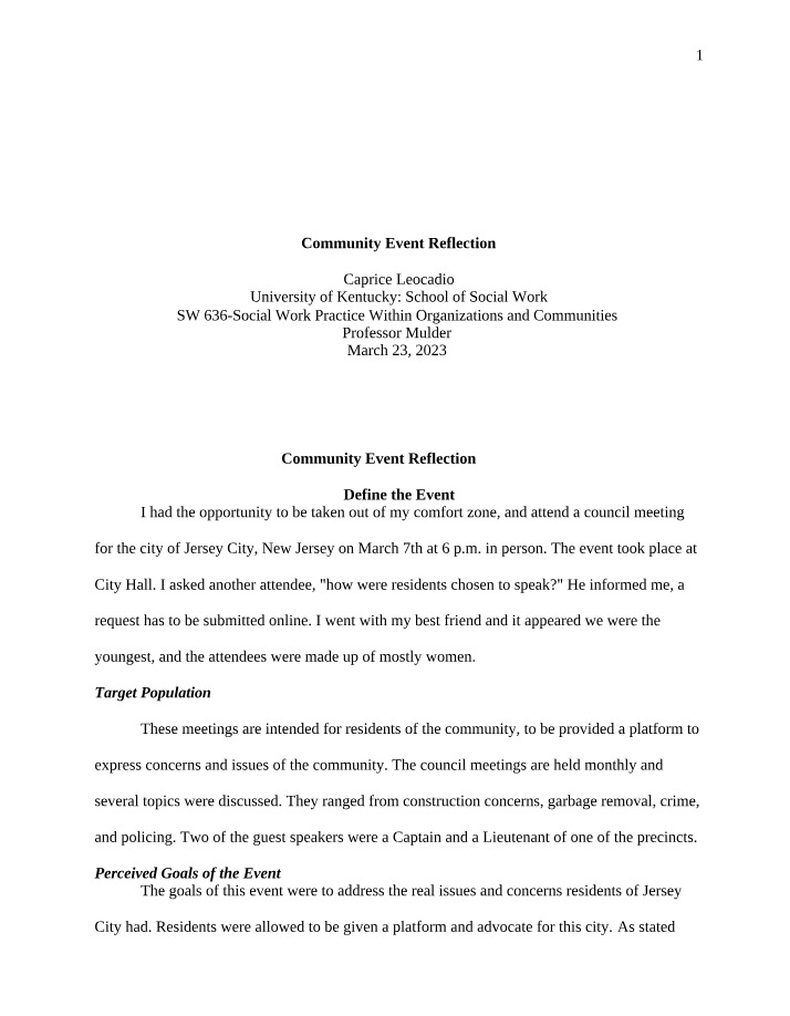 Advocating for Change in Jersey - Community Event Reflection