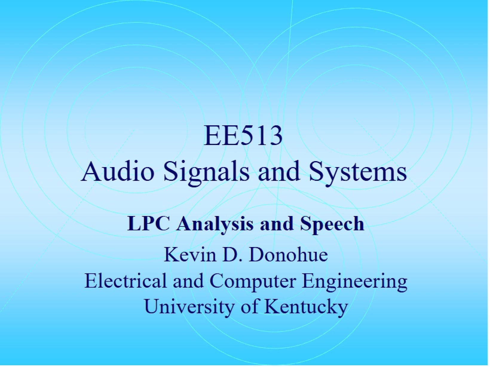 Signals and Audio Systems