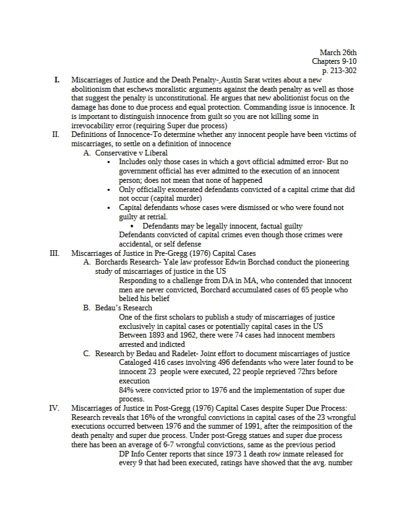 Materials for Chapters Nine and Ten