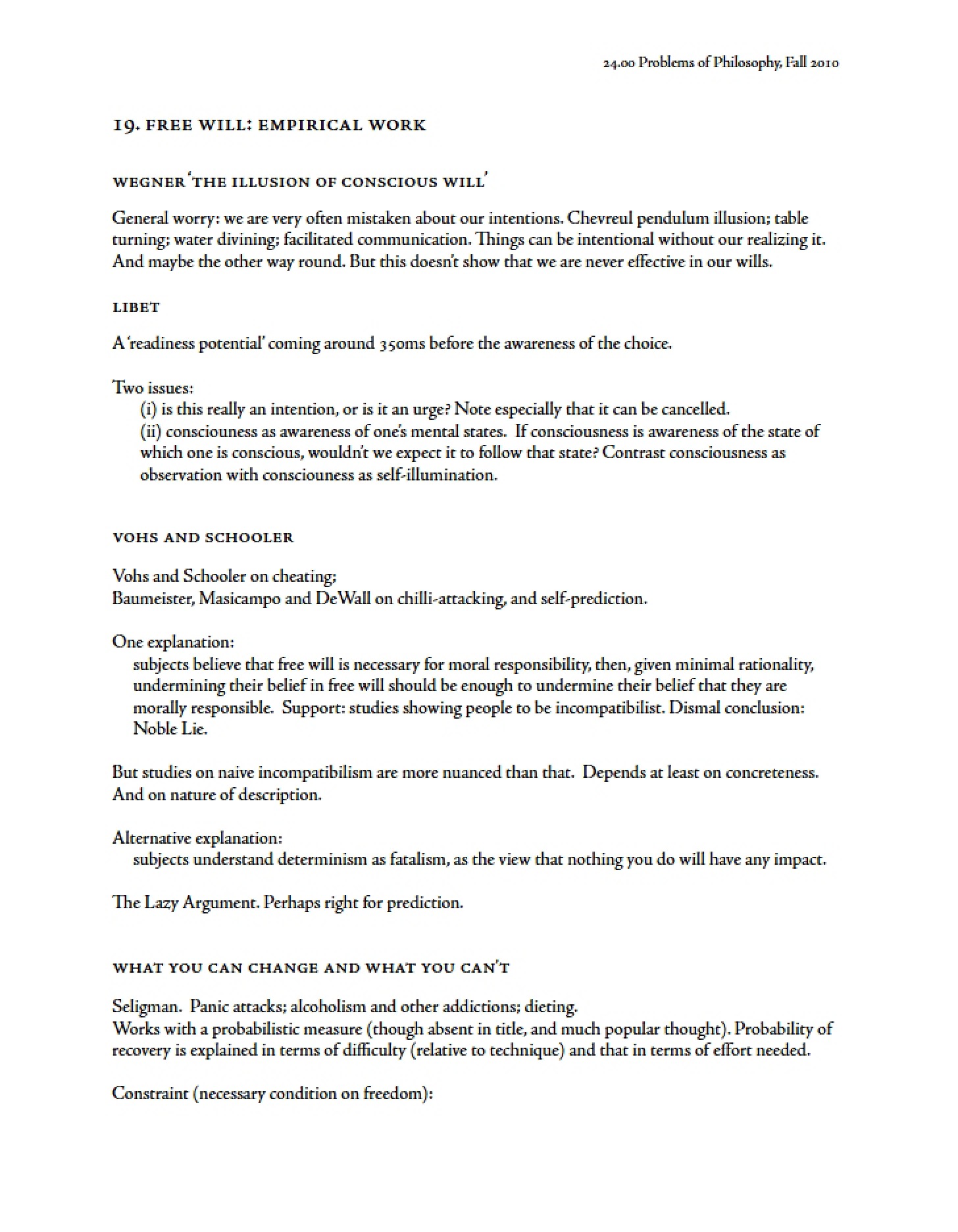 Class Notes - 4 Pages