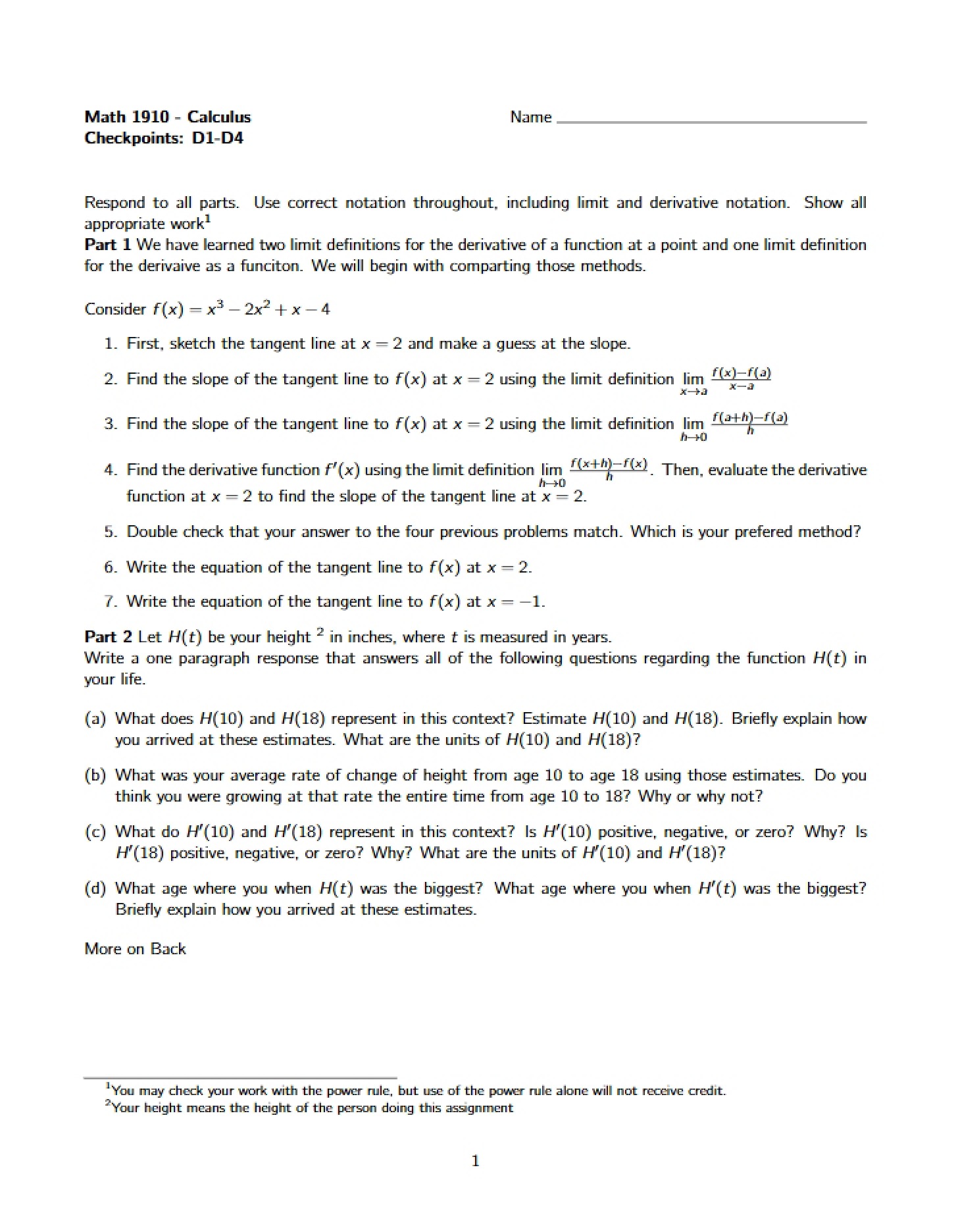 Calculus Notes