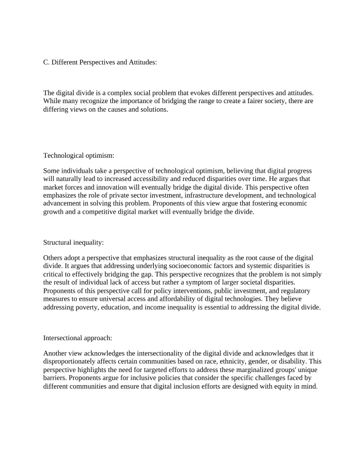 Perspectives on the Digital Divide