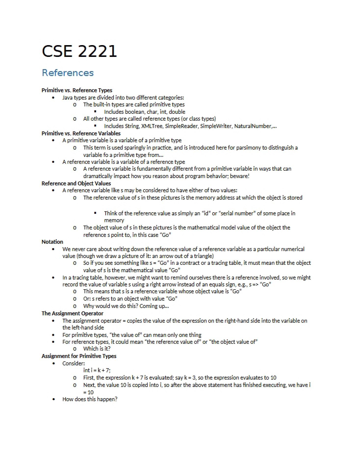 Reference Variables