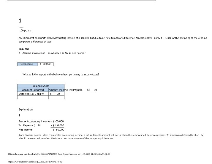ACC2240 Financial Accounting Homework 1