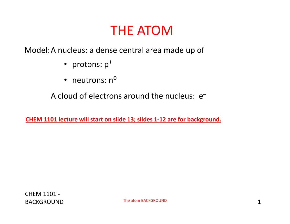 Background on the Atom