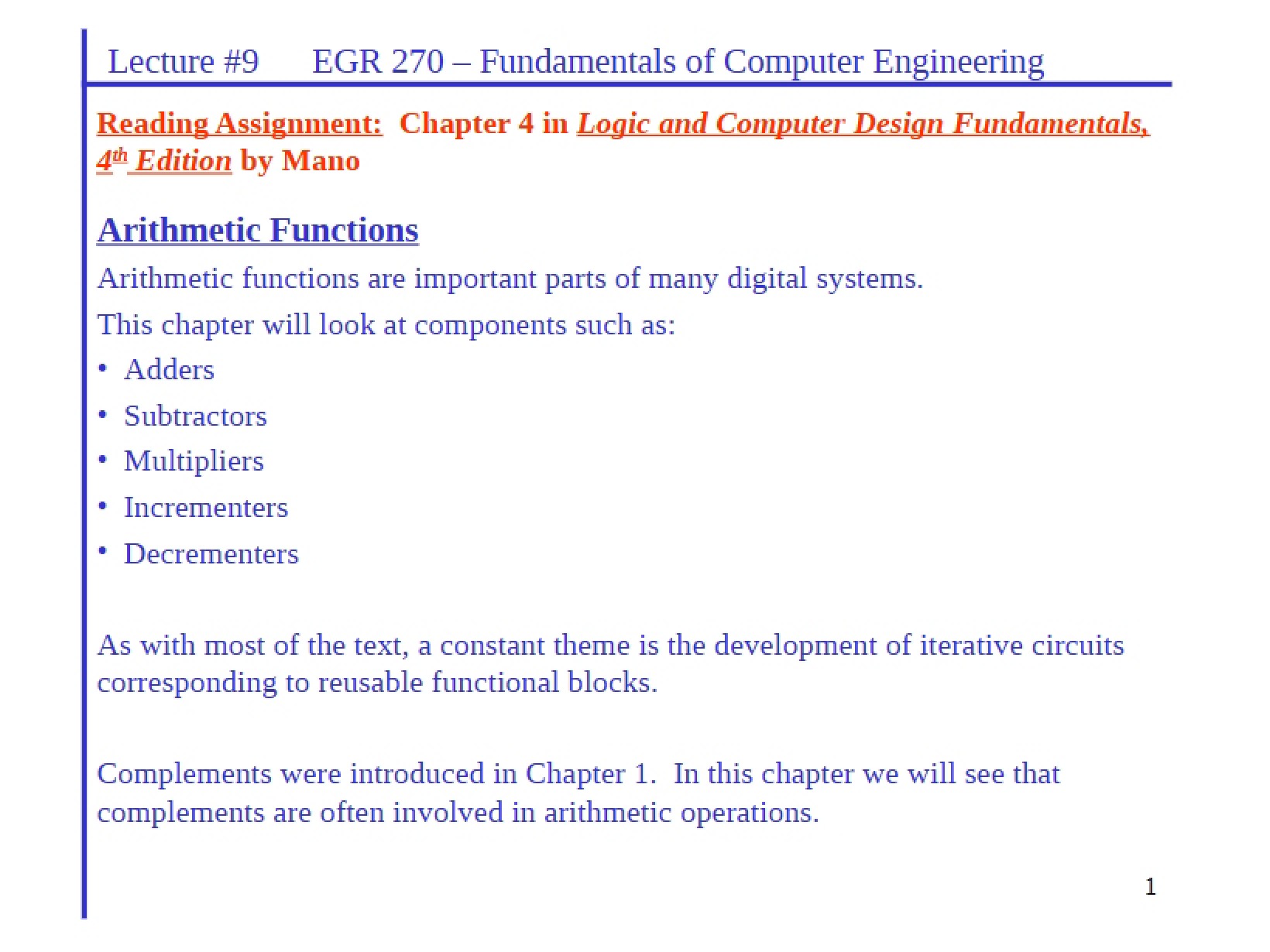 Functions of Arithmetic
