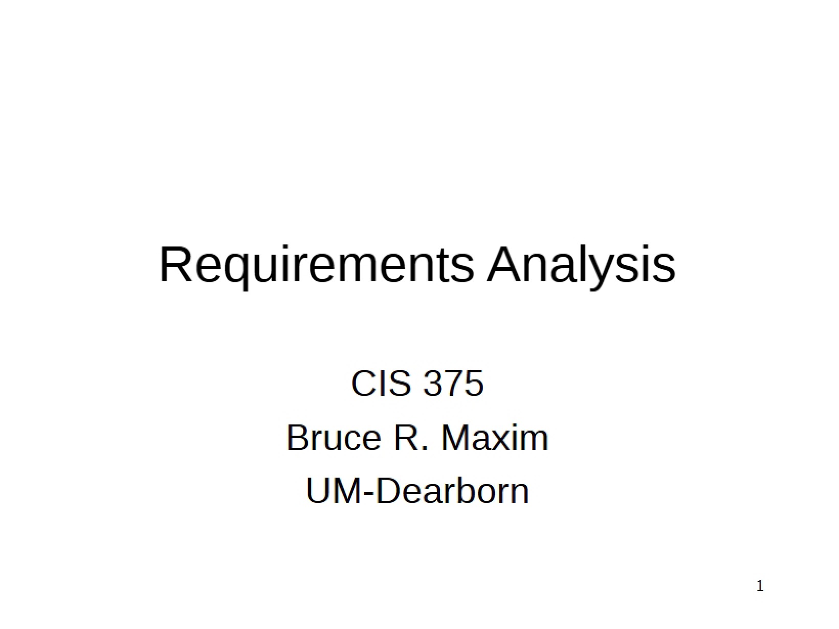 Analyzing Requirements