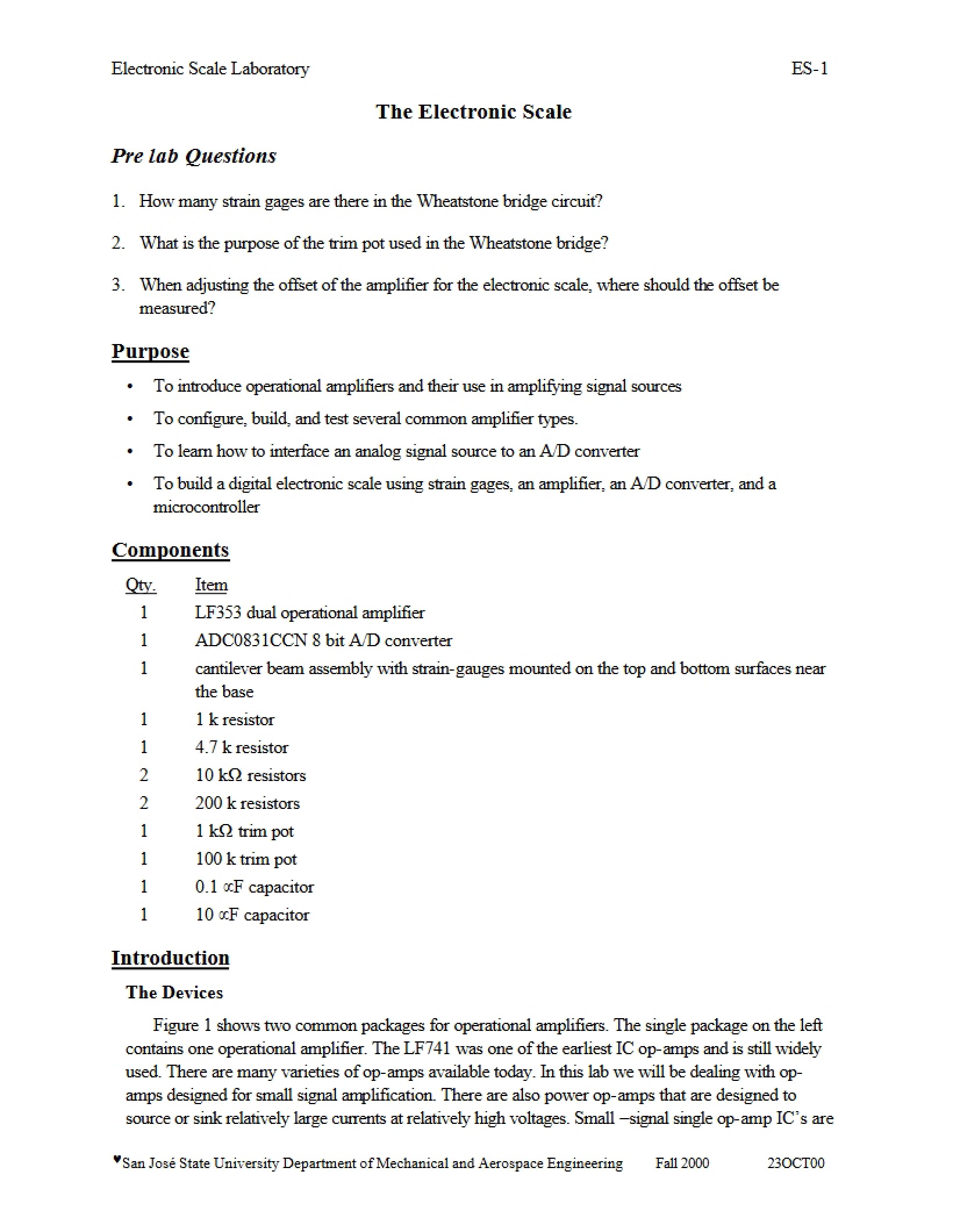 Electronic Scale Project