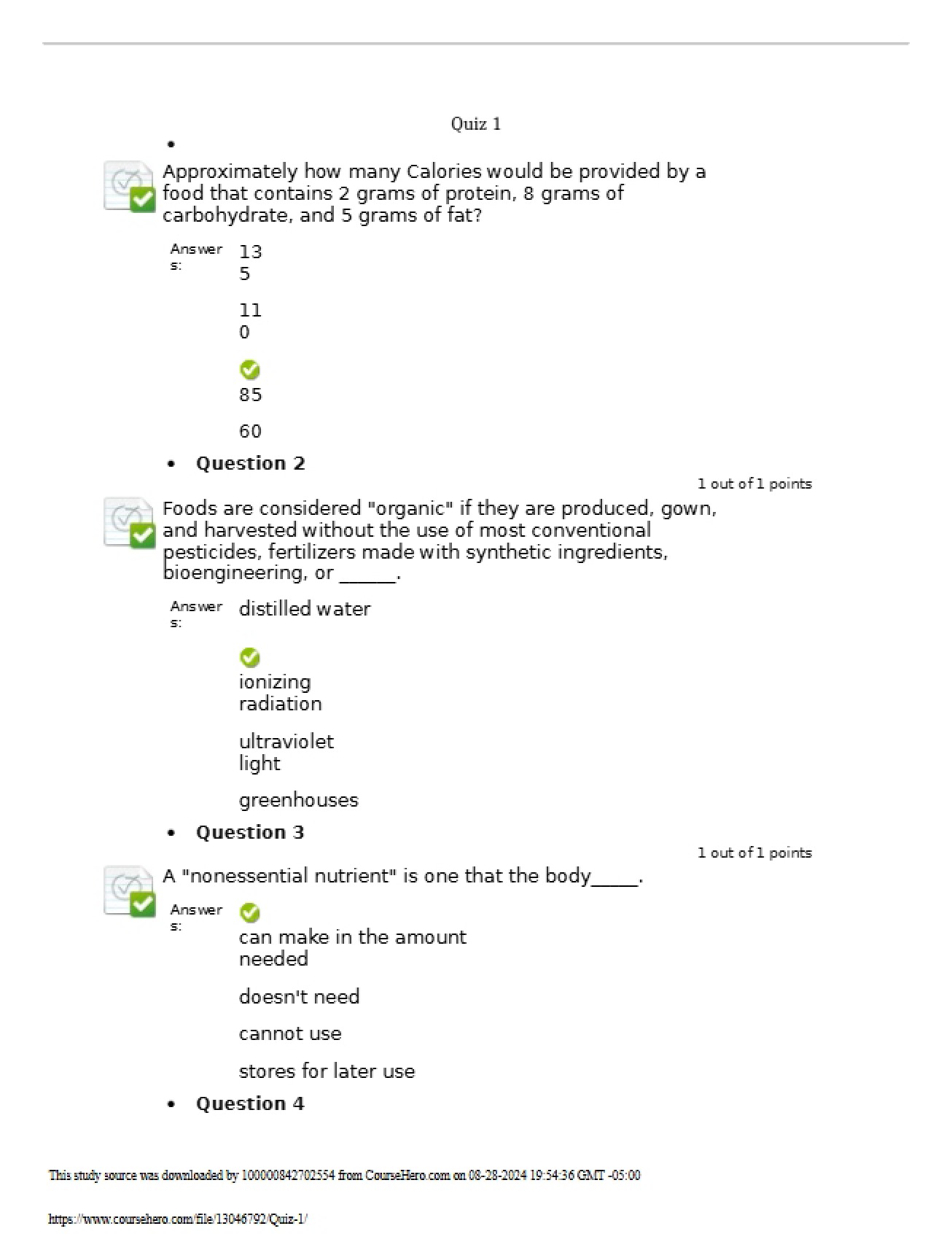 First Quiz