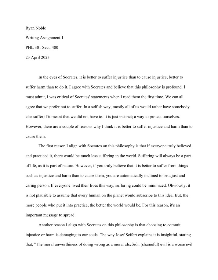 Assignment 1 for Writing