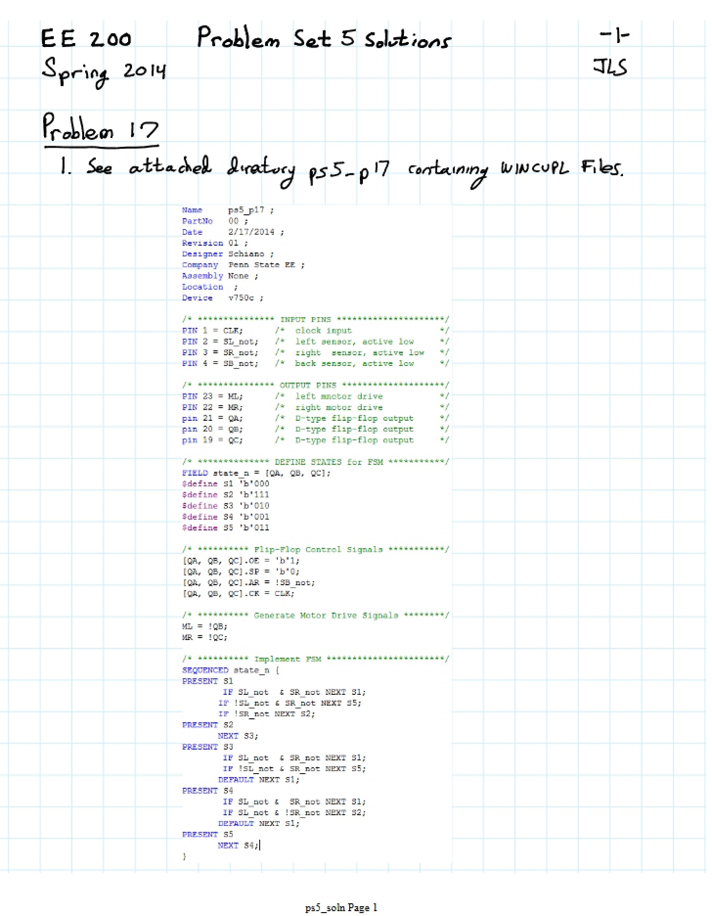Solution for Problem Set 5