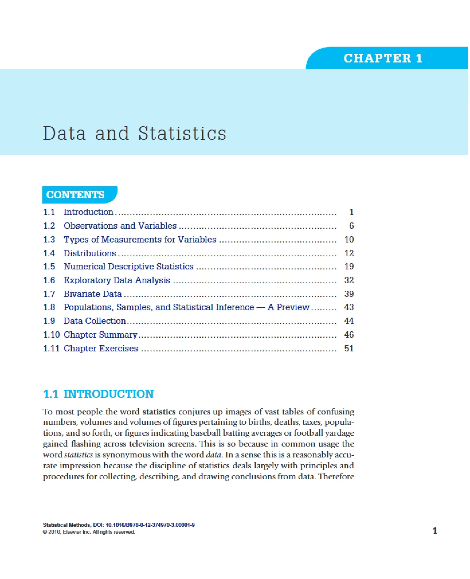 Statistics and Data (Chapter 1)