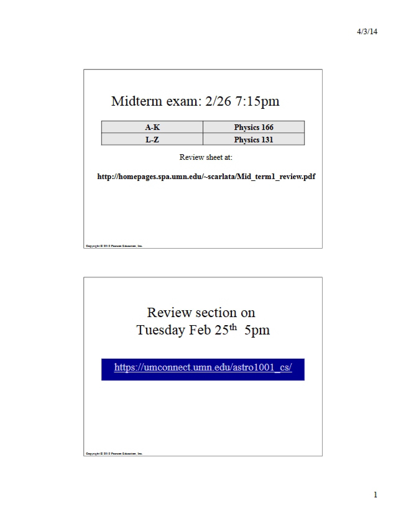 Spring 2014 Lecture 10