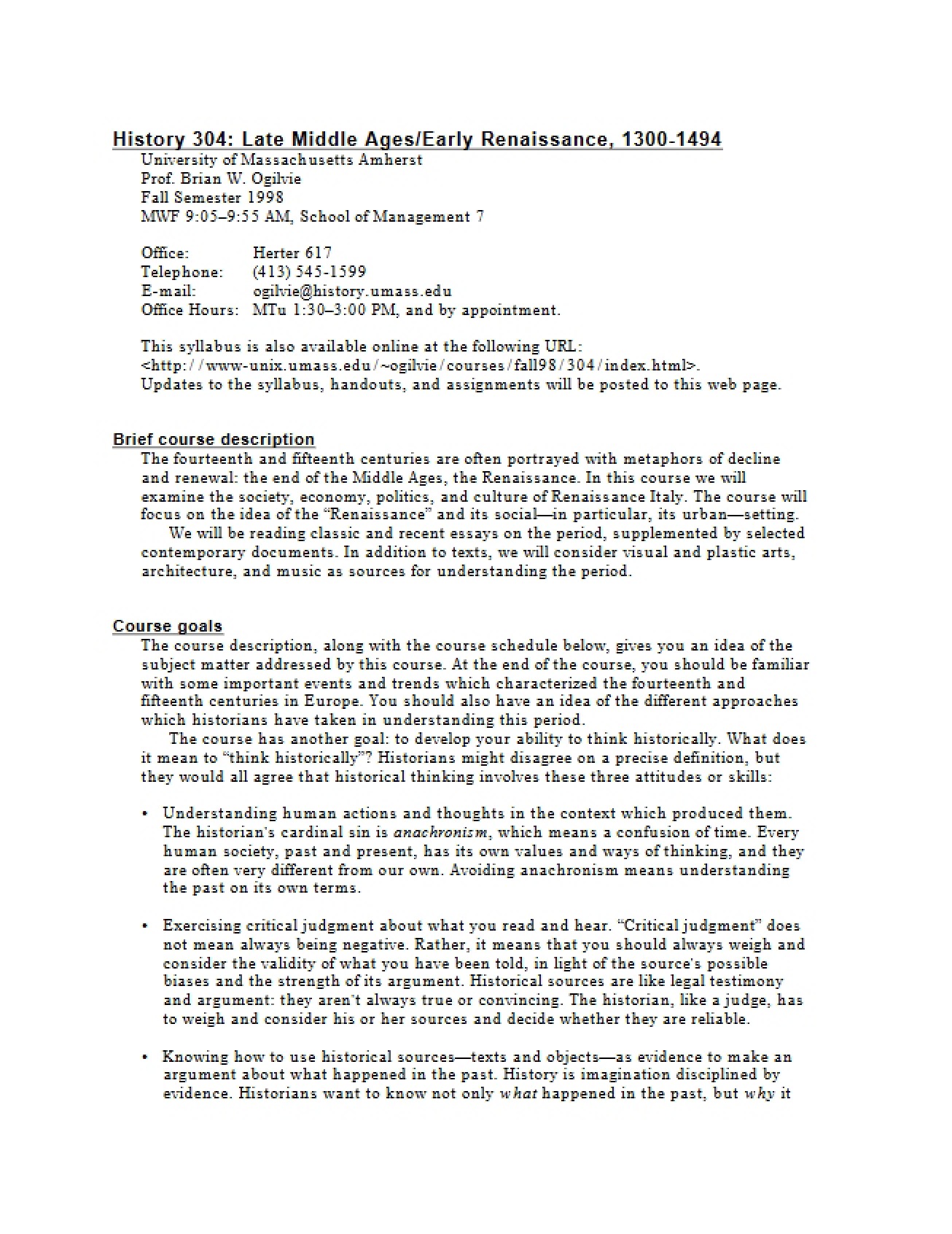 Syllabus for History 304