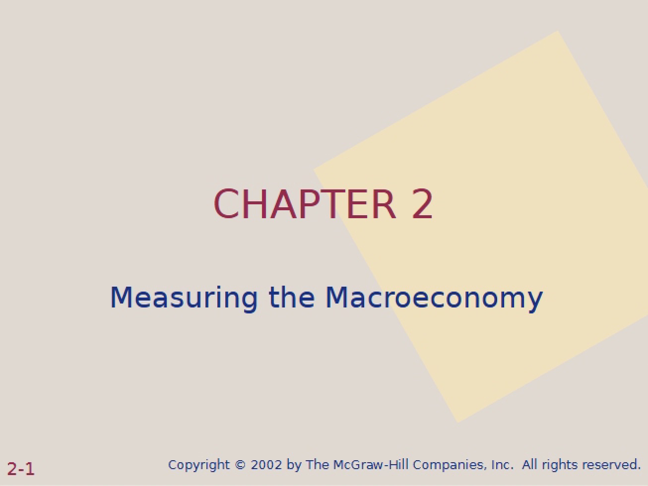 Macroeconomic Theory Chapter Two