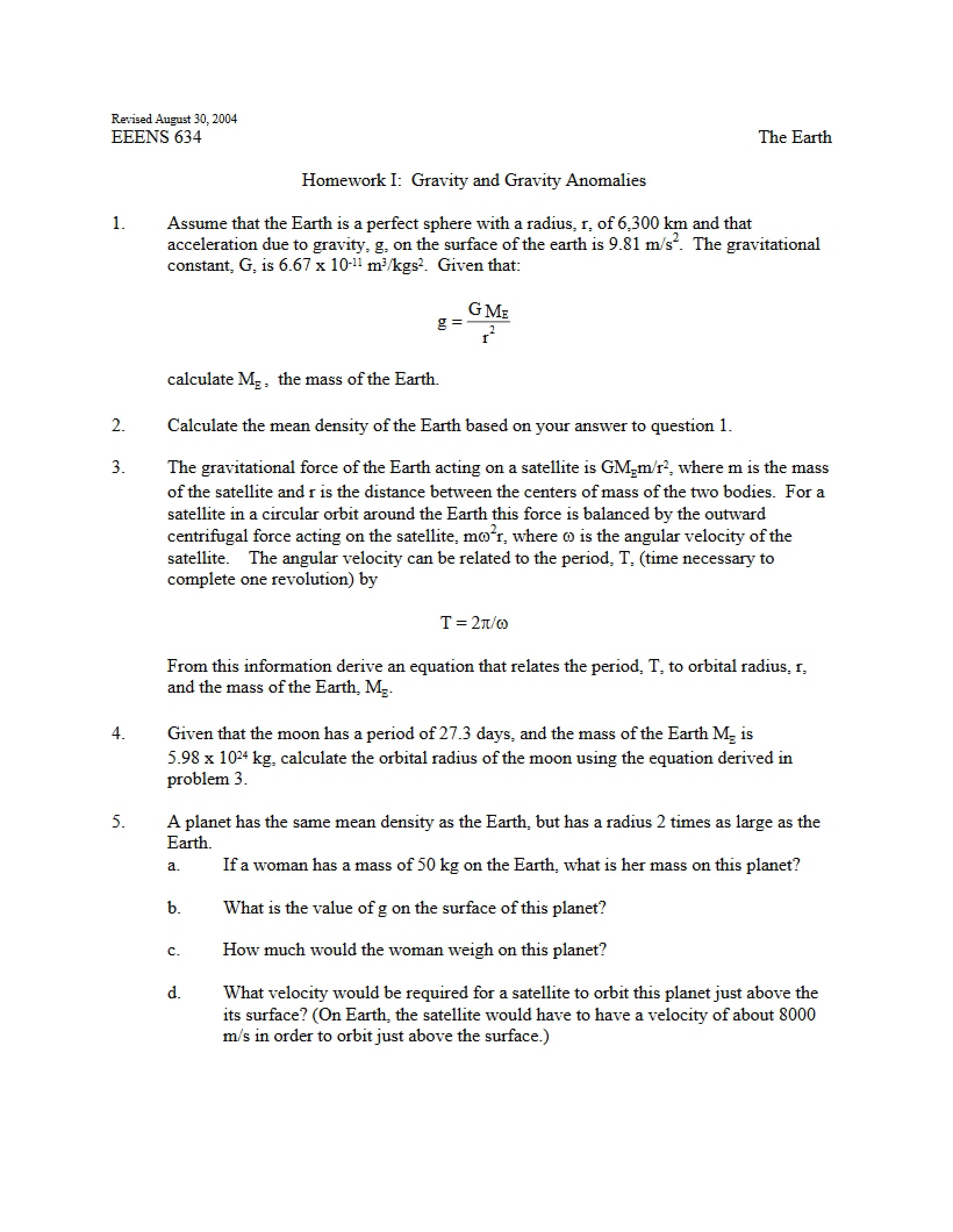 First Homework Assignment