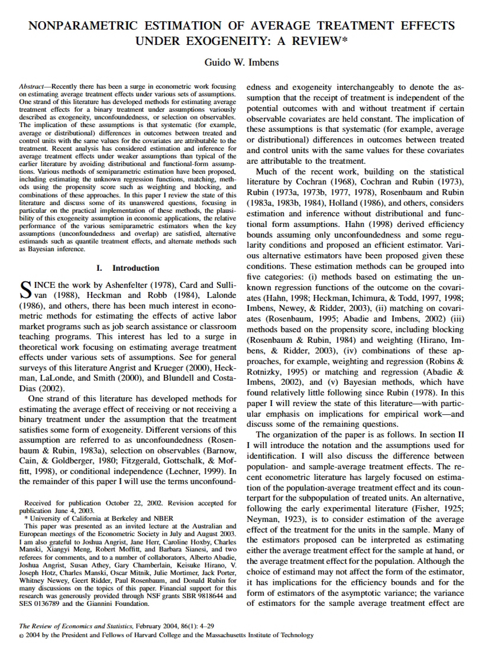 Exogeneity and Nonparametric Treatment Effect Estimation