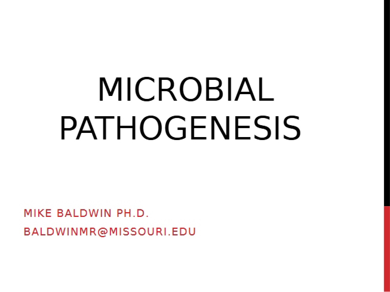 Pathogenesis of Microbes (Spring 2014)