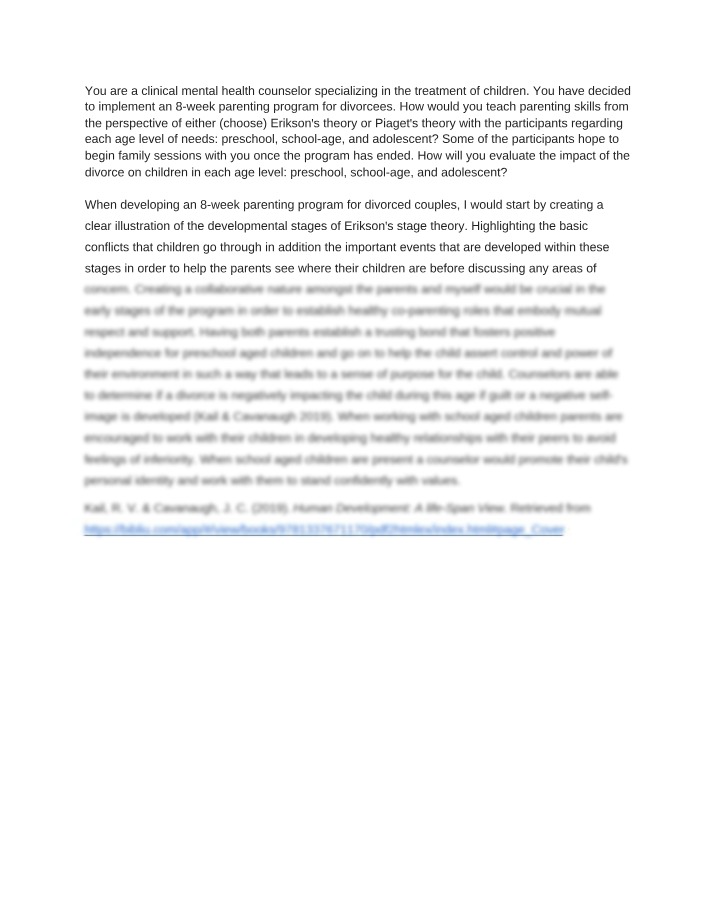 Applying Piaget's and Erikson's Theories to Teaching Parenting Skills
