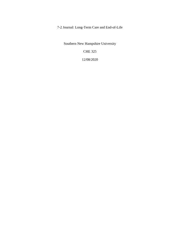 7-2 Journal on Long-Term Care and End-of-Life