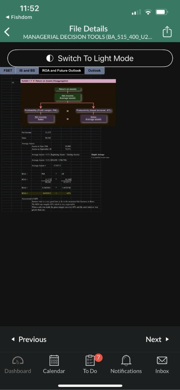 Exhibit 1.7 - Disaggregation of Return on Assets