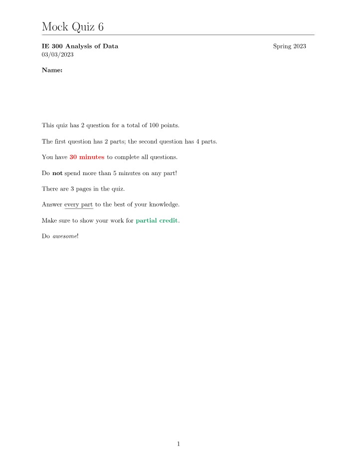 Practice Quiz 6