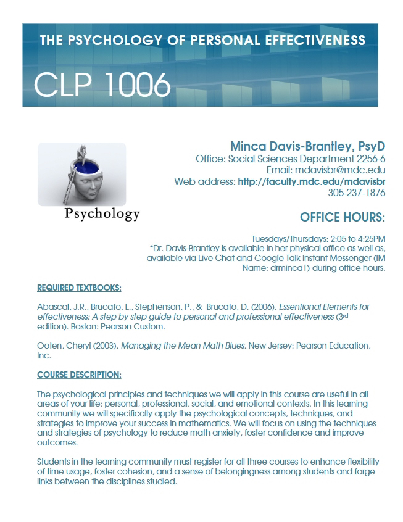 Personal Effectiveness Syllabus