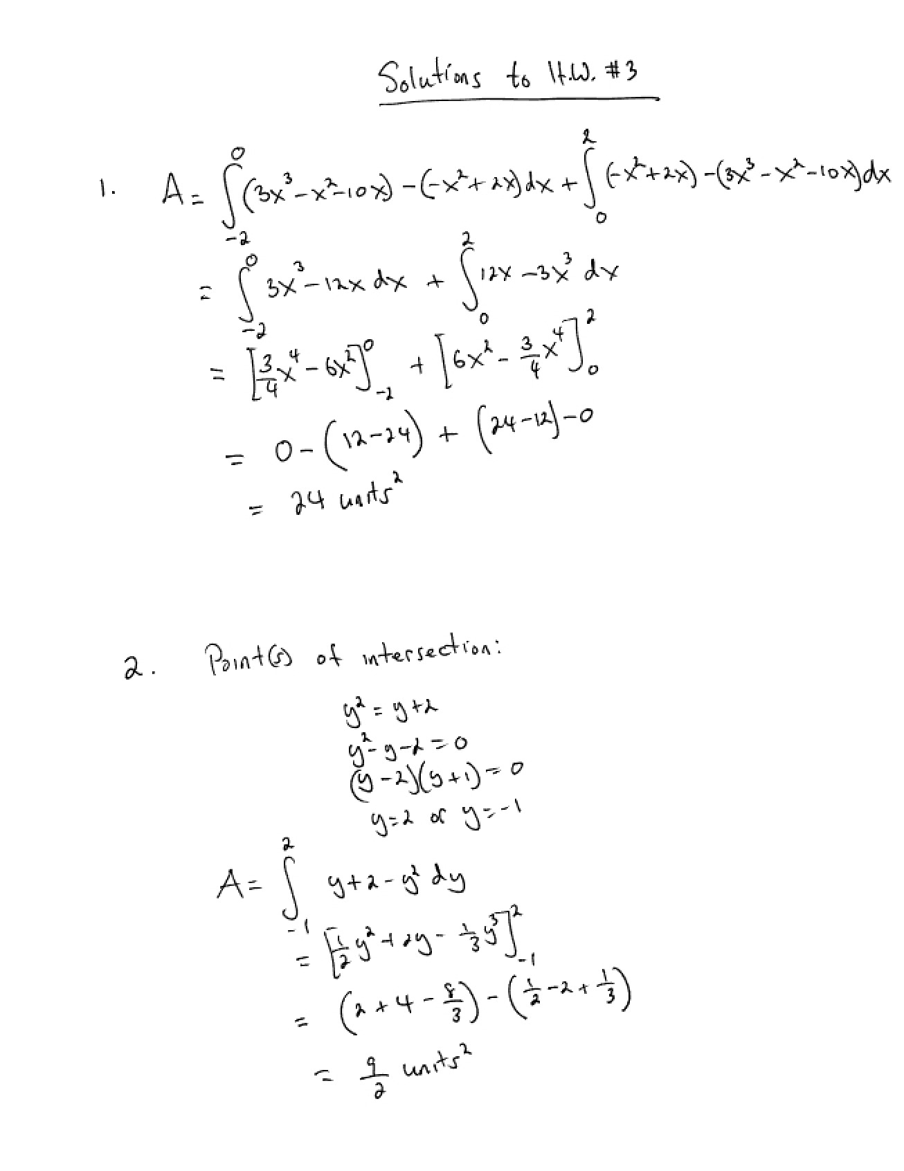 Answer Key for Third Homework