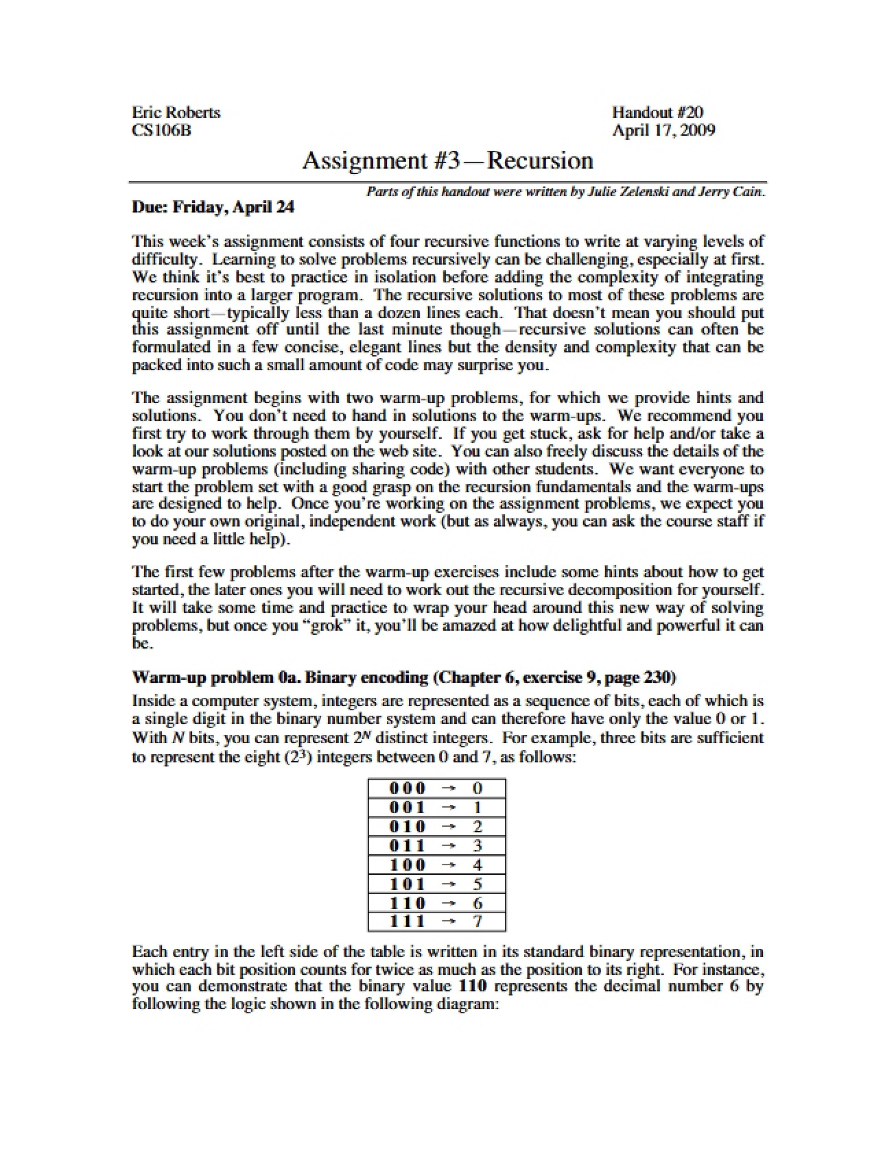 Third Assignment Recursion