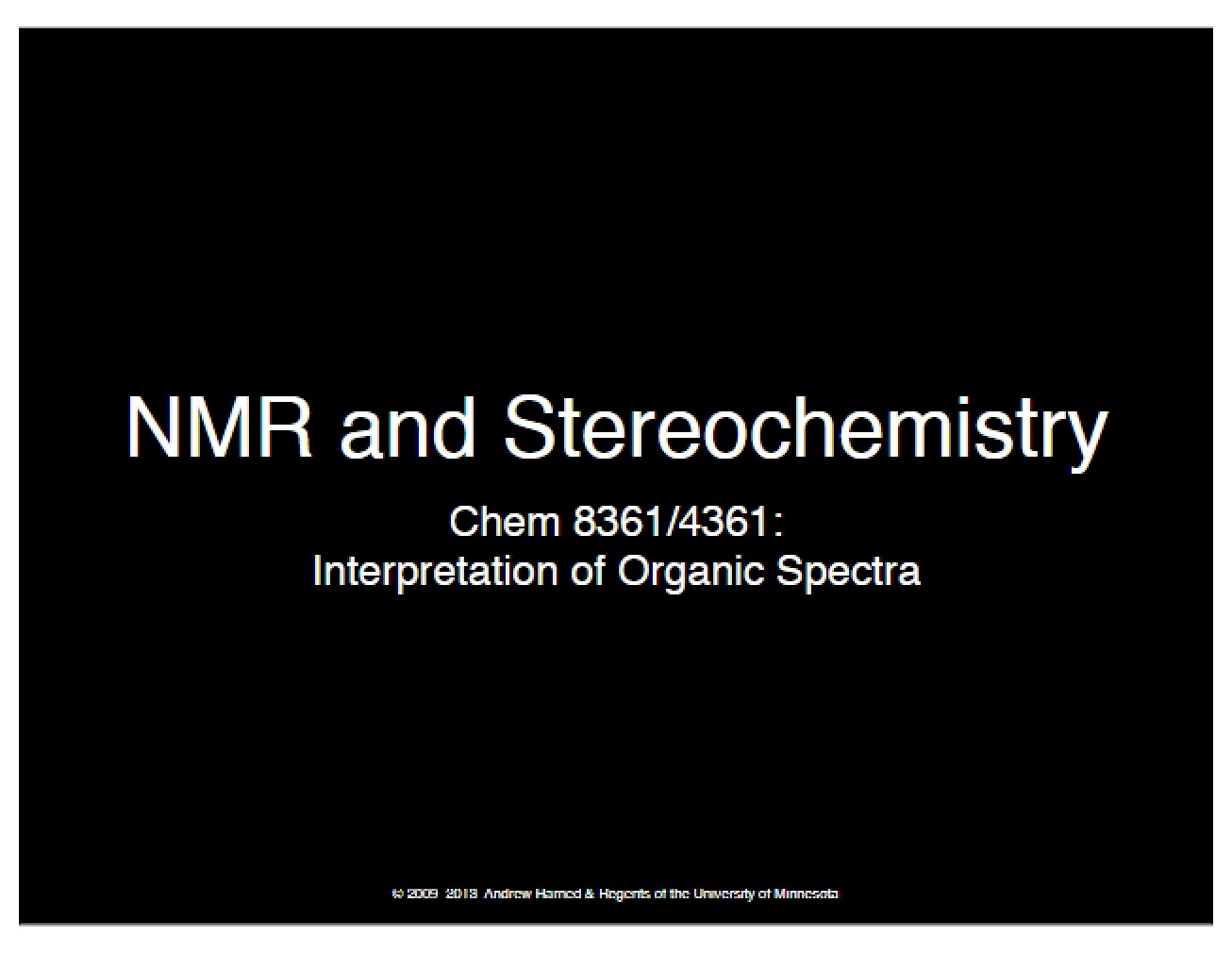 Stereochemistry and NMR