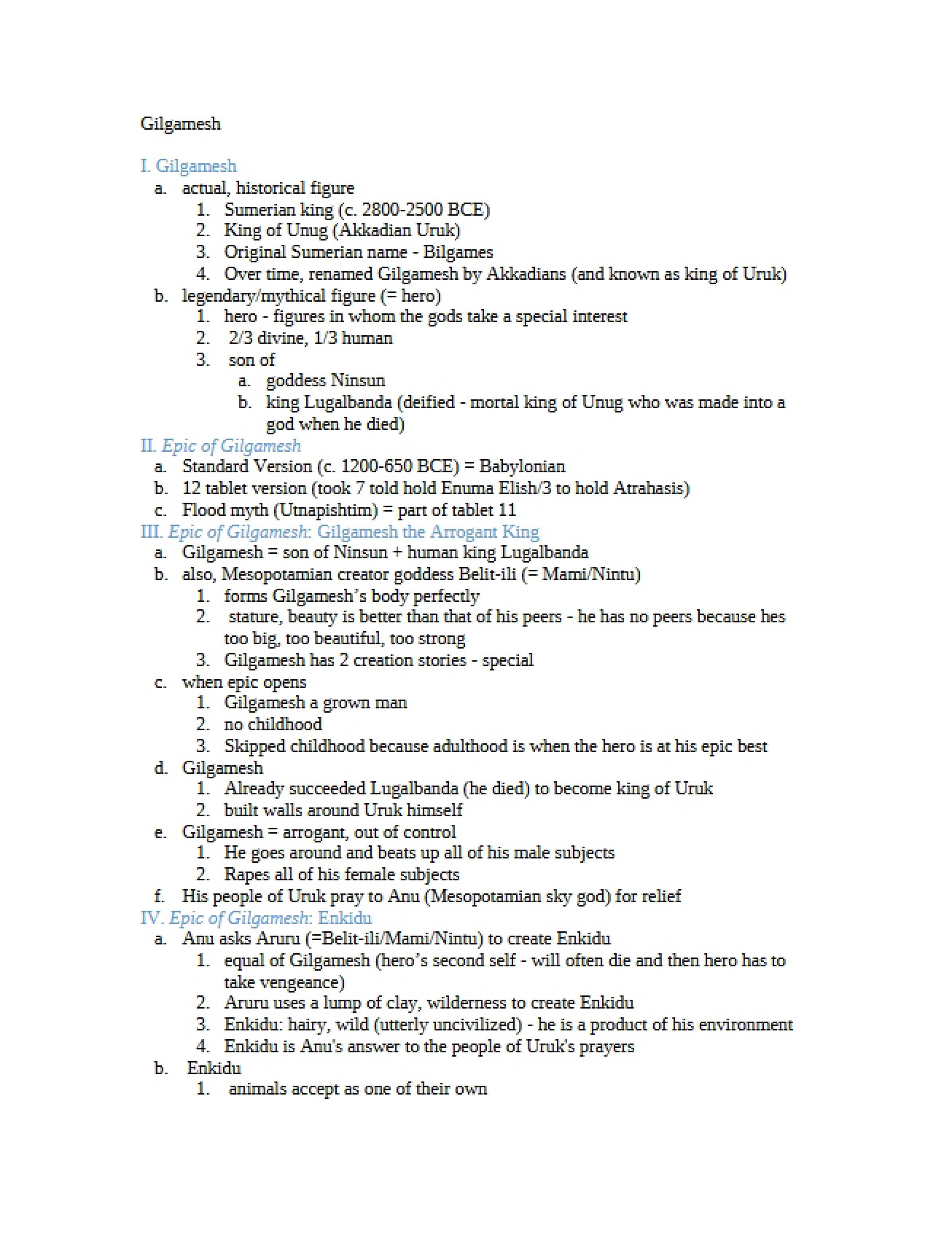 Introduction to the Story of Gilgamesh