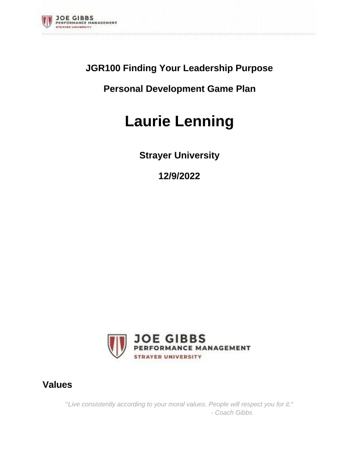 JGR100 Leadership Purpose Game Plan Final