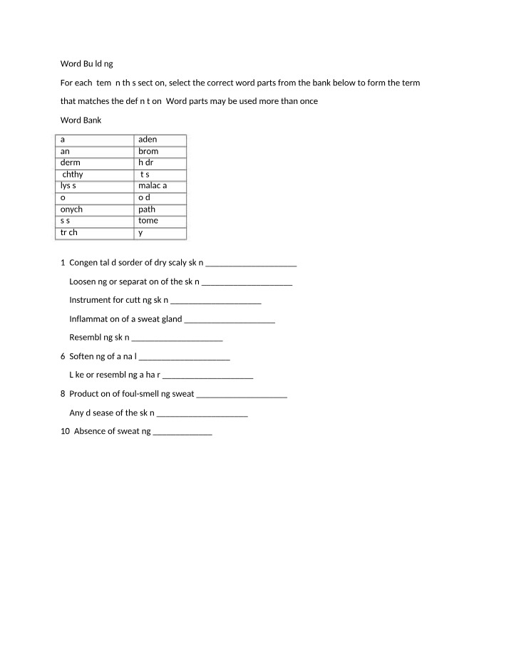 Word Building - Chapter 4