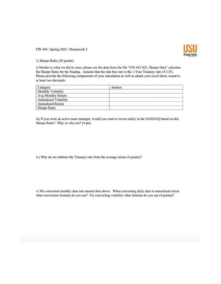 Homework 2 for FIN 443 (Spring 2023)