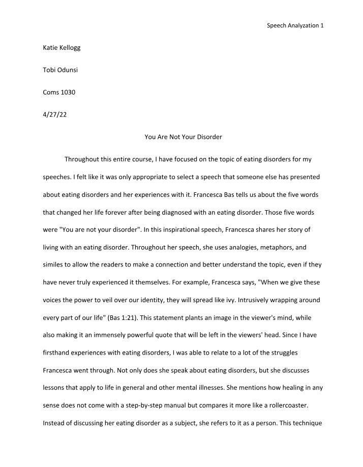 Speech Analysis 1