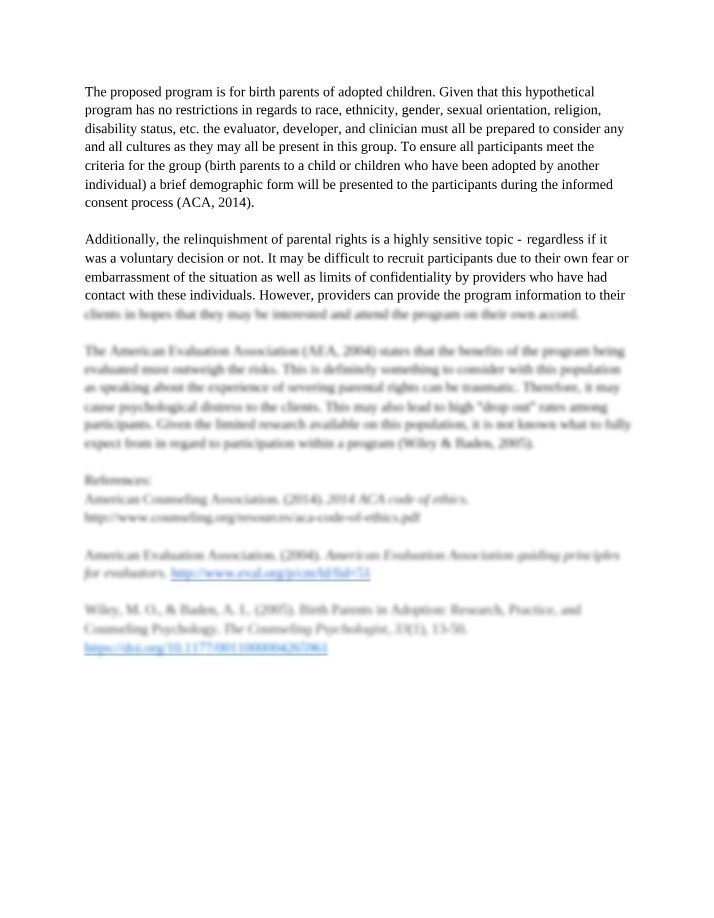 Adopted Children - Supporting Birth Parents