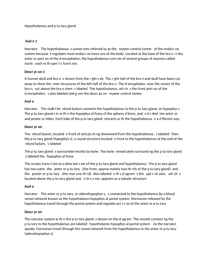 Master Control Center - Hypothalamus, Pituitary Gland, and Other Endocrine Glands