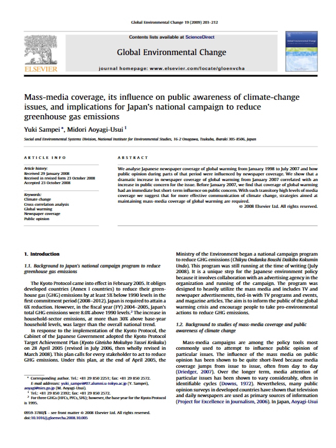 Mass-Media Coverage of Environmental Issues