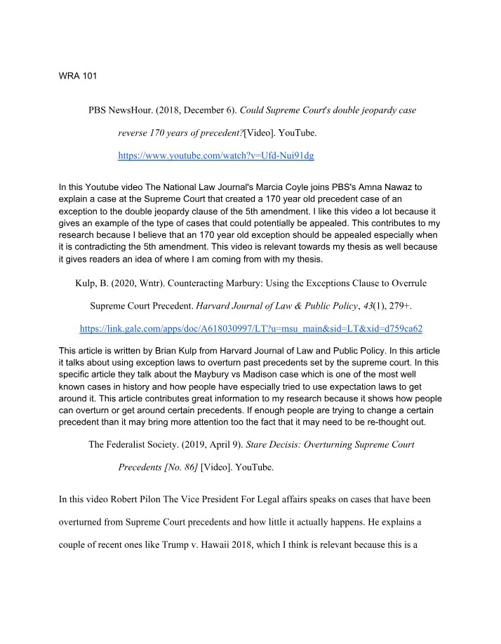 Exploring Double Jeopardy and Supreme Court Precedents