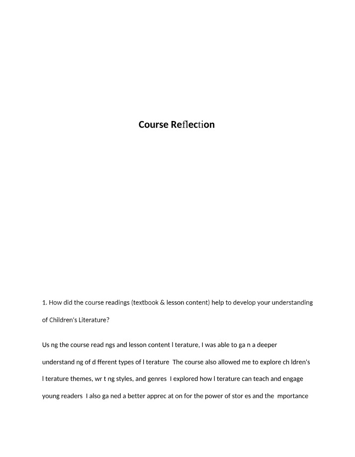 Deeper Understanding of Children's Literature