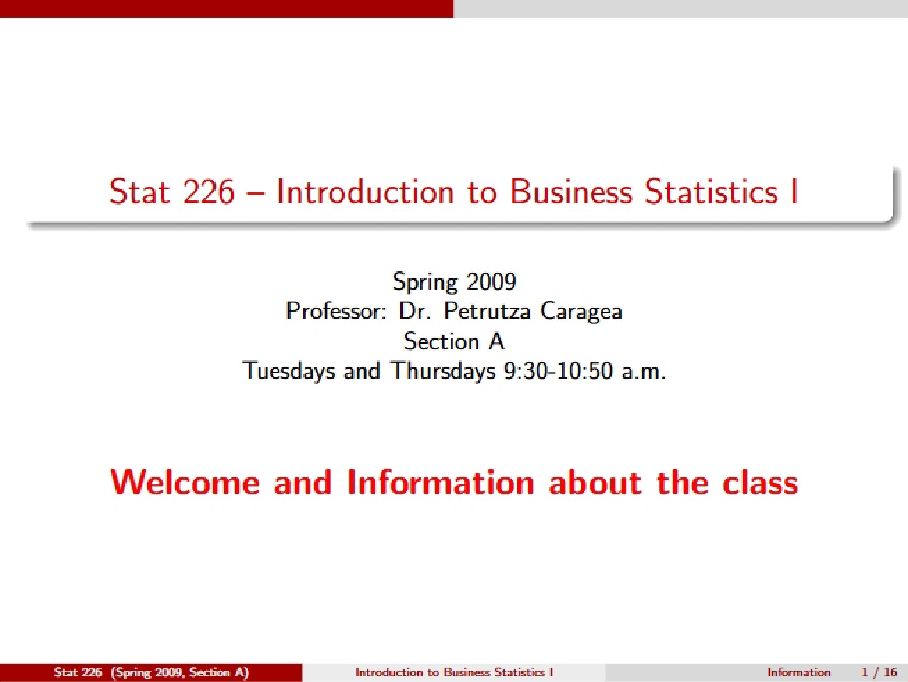General Introduction to the Field of Business Statistics