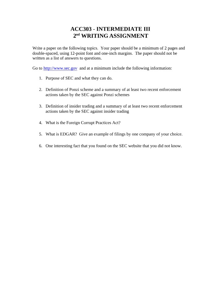 Writing Assignment #2