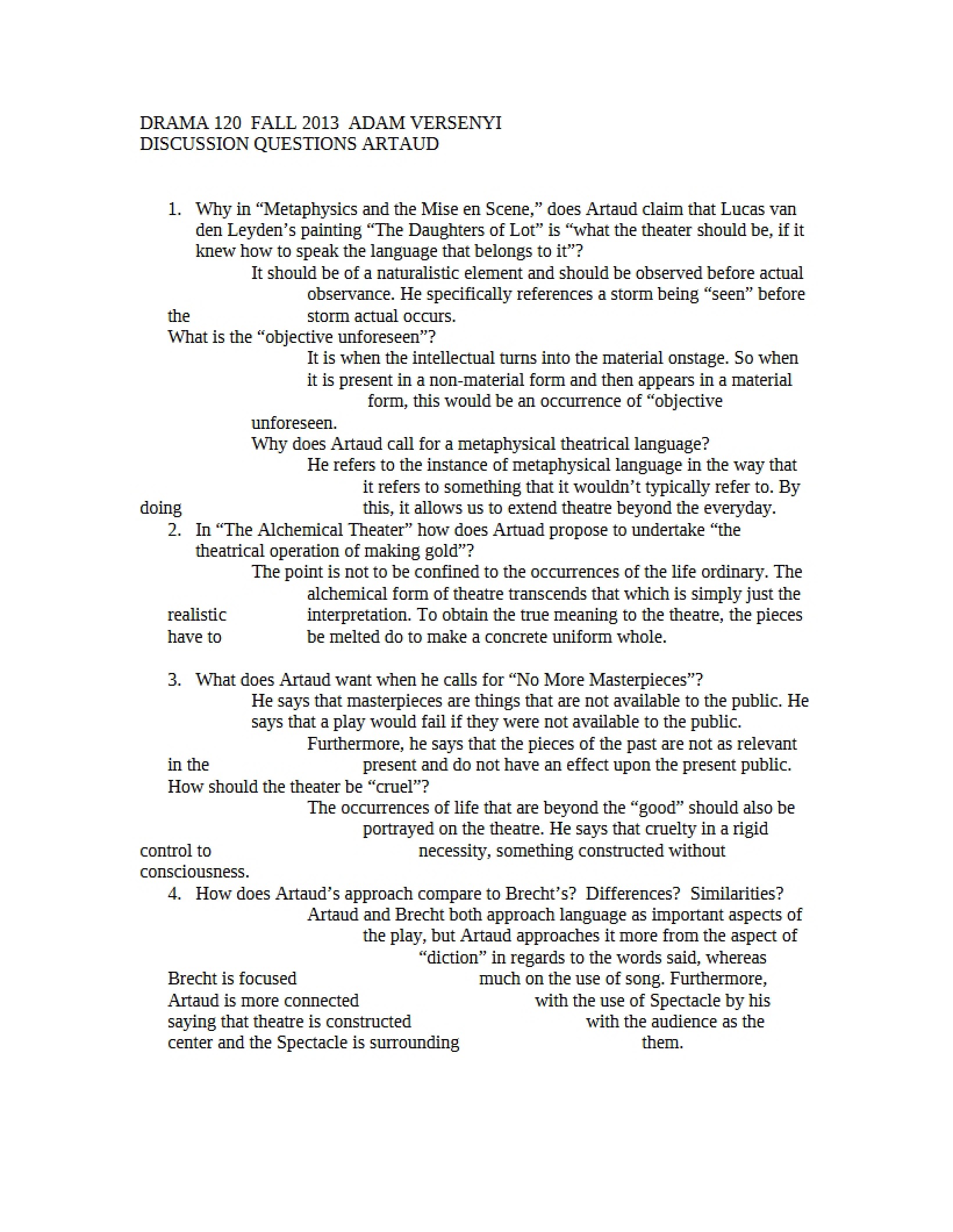 Metaphysics in Drama